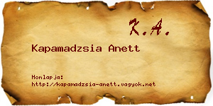 Kapamadzsia Anett névjegykártya